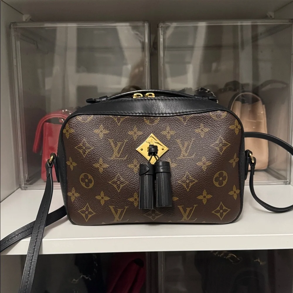 Authentic Louis Vuitton Saintonge Noir Monogram Crossbody Bag